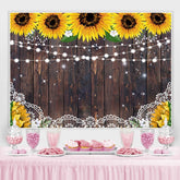 Lofaris Sunflower Wooden Backdrop Baby Shower Bridal